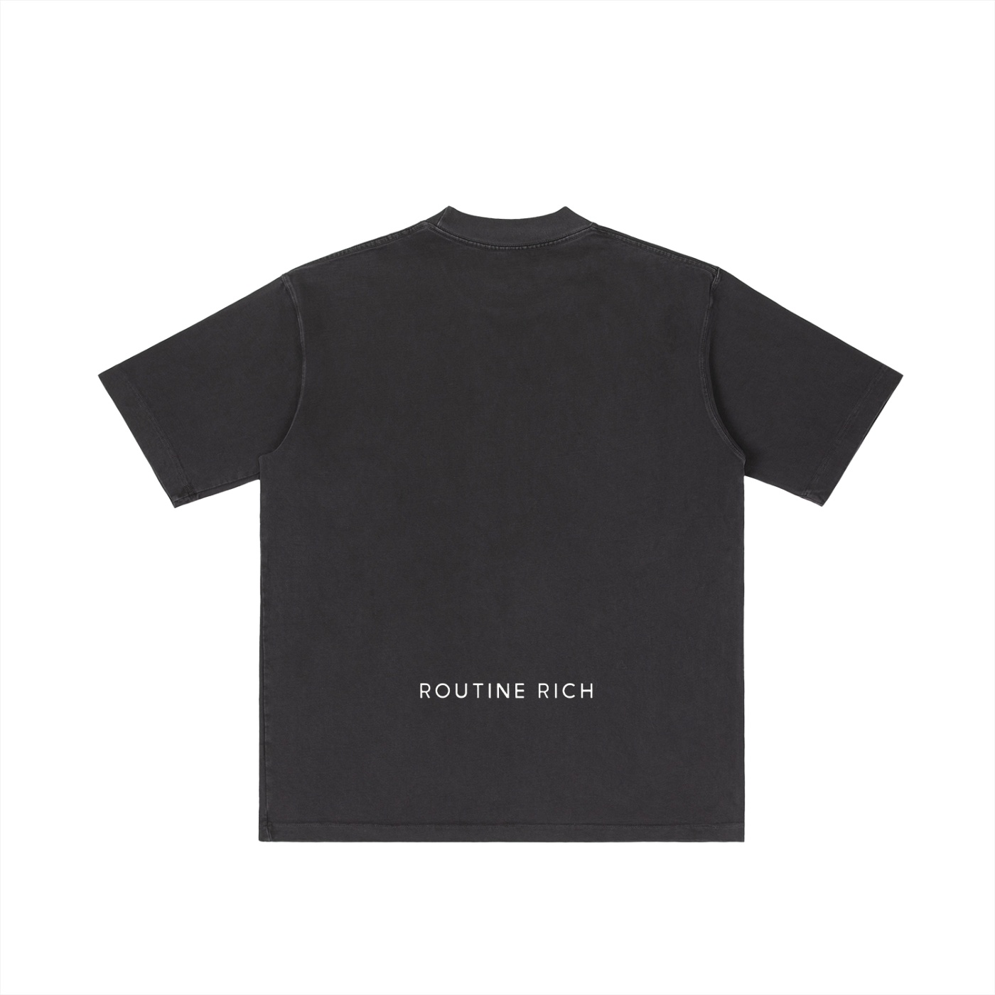 Grey Vintage Wash Drop Shoulder T-shirt - Image 2